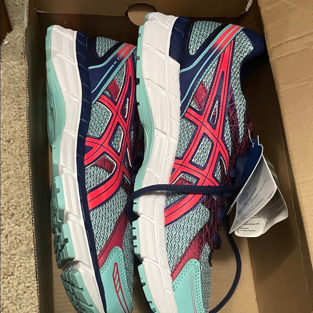 ASICS Women's Athletic Shoes - Teal and Coral